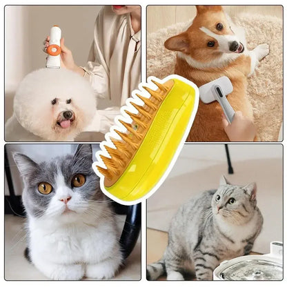 Cat Steam Brush Steamy Dog Brush 3 in 1 Electric Spray